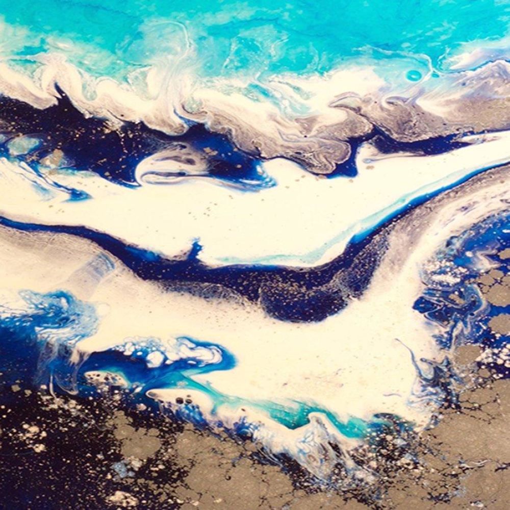 Abstract Seascape. Ice Flow Turquoise Set of 2. Art Prints. Antuanelle 3 -Turquoise. Prints Limited Edition Print