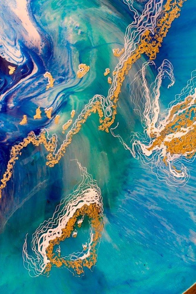 Abstract Seascape. Heart Reef set of 2 prints. Art Print Antuanelle 3 prints Ocean. Limited Edition Prints Set