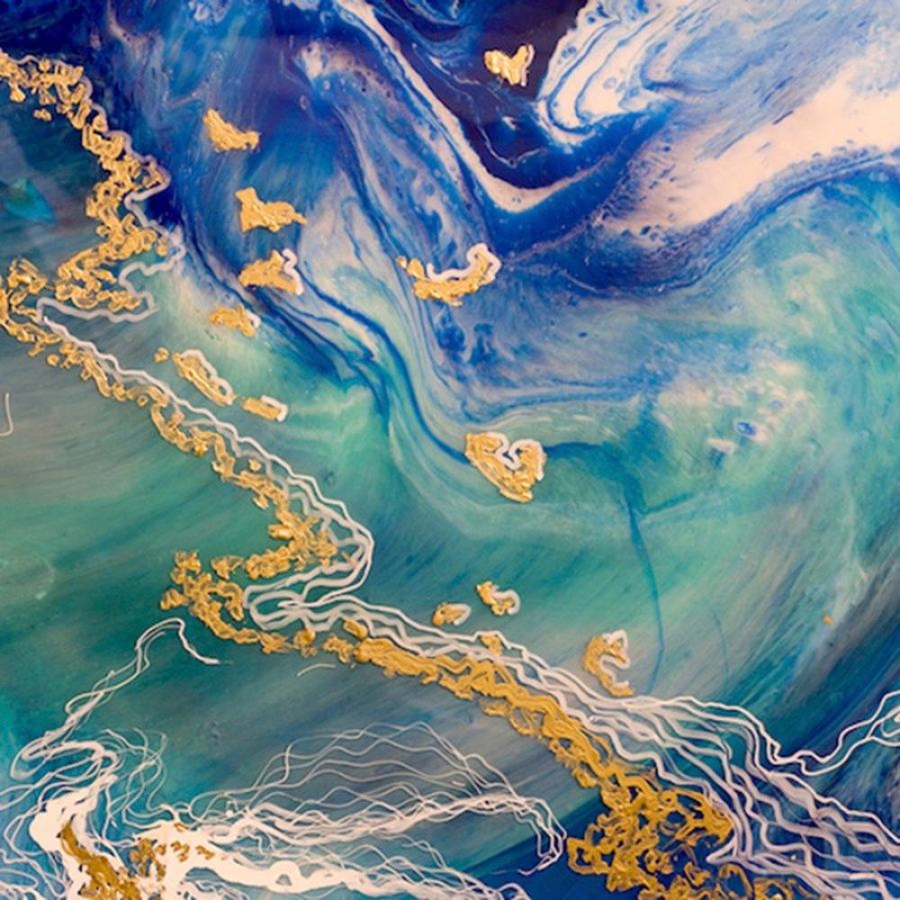 Abstract Seascape. Heart Reef set of 2 prints. Art Print Antuanelle 5 prints Ocean. Limited Edition Prints Set