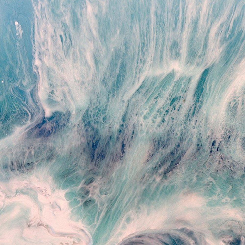 Pastel Seascape. Grey & Teal. Neutral Seafoam. Art Print. Antuanelle 3 Seafoam Abstract Limited Edition Print