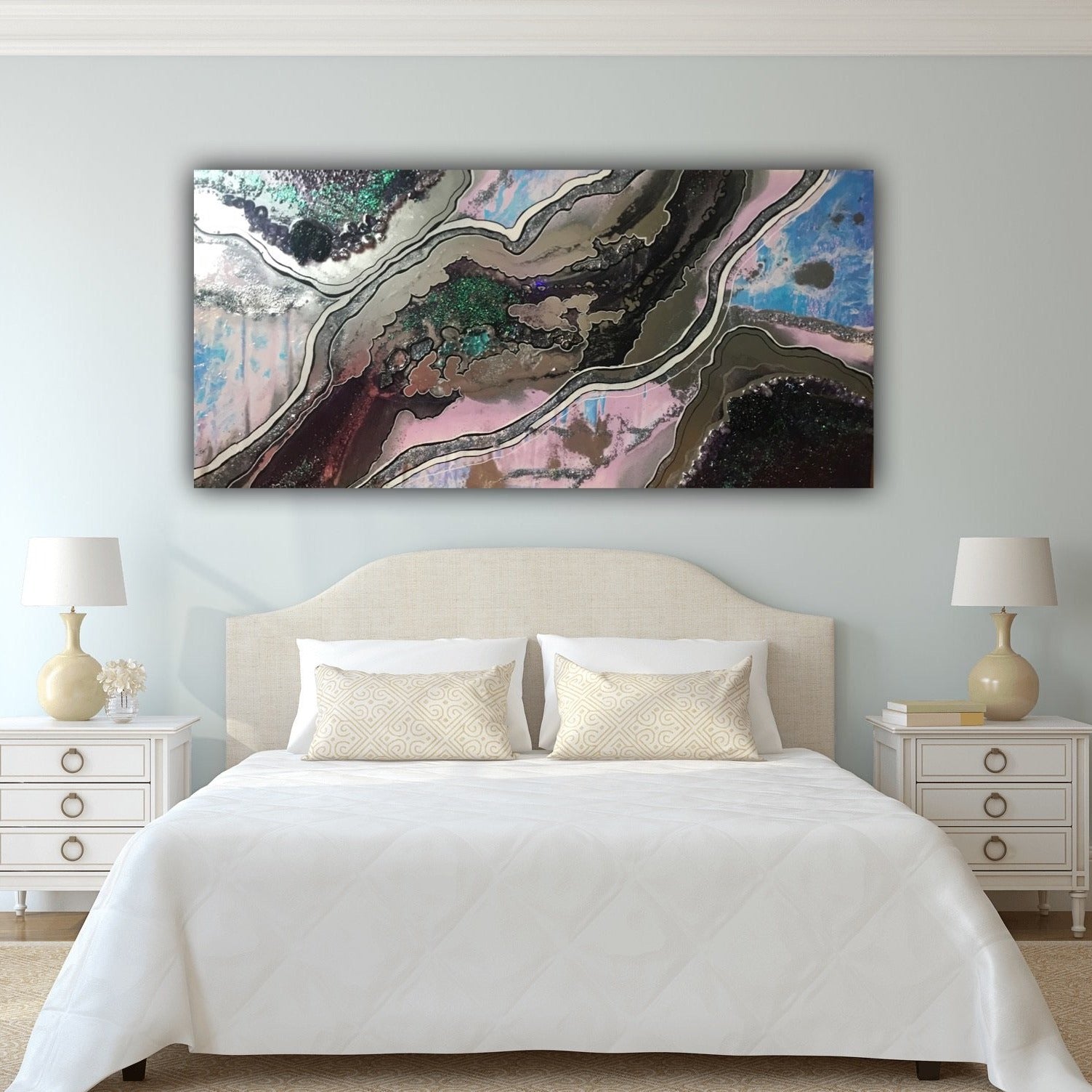 Aura Rainbow. Amethyst Geode Gemstone Original Artwork