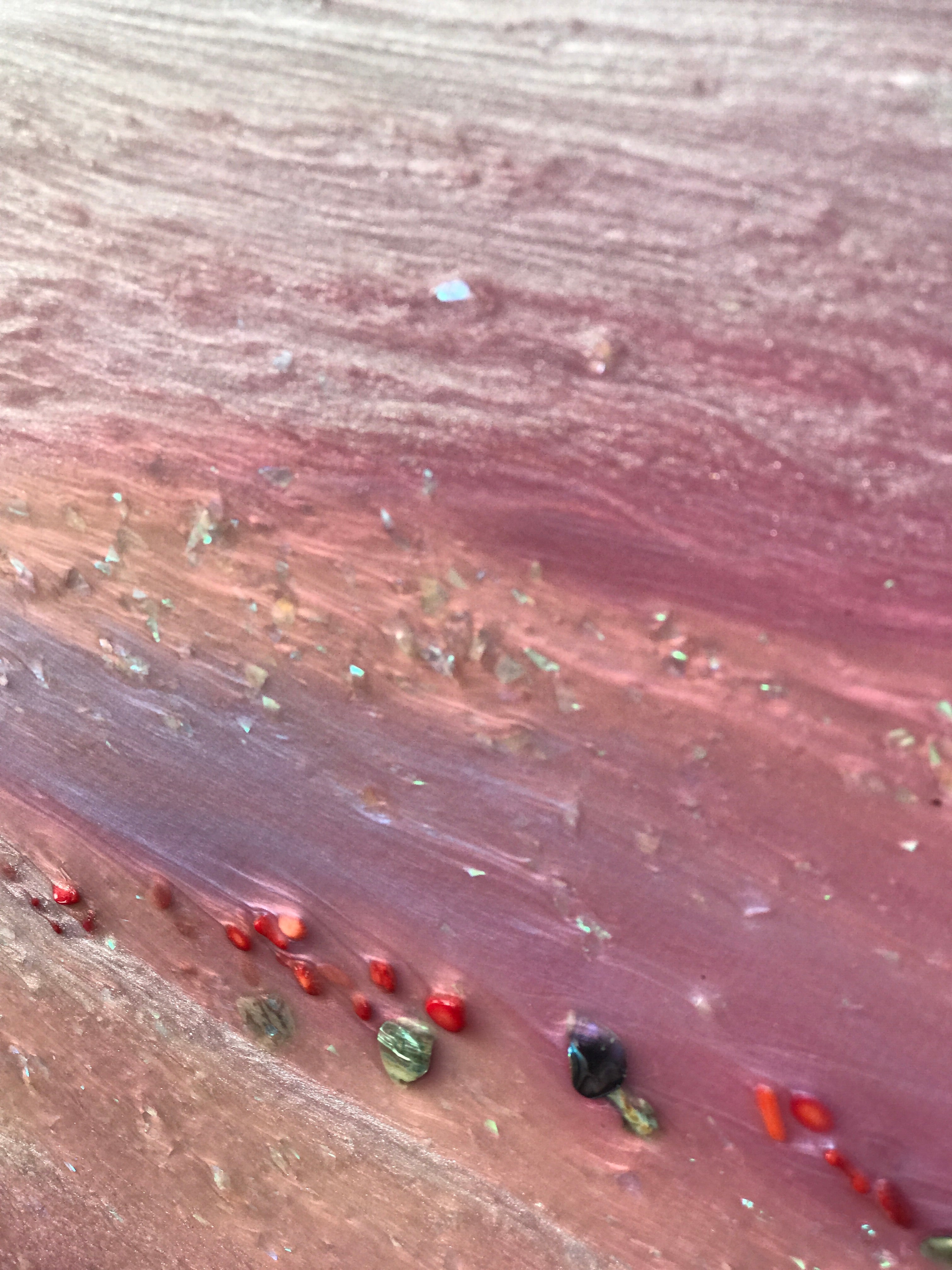 Teal and Pink Ocean Painting. Abstract Seascape Resin Artwork 10 Azure Coastline. Ocean. Original with Abalone Shells Coral 120x150cm.