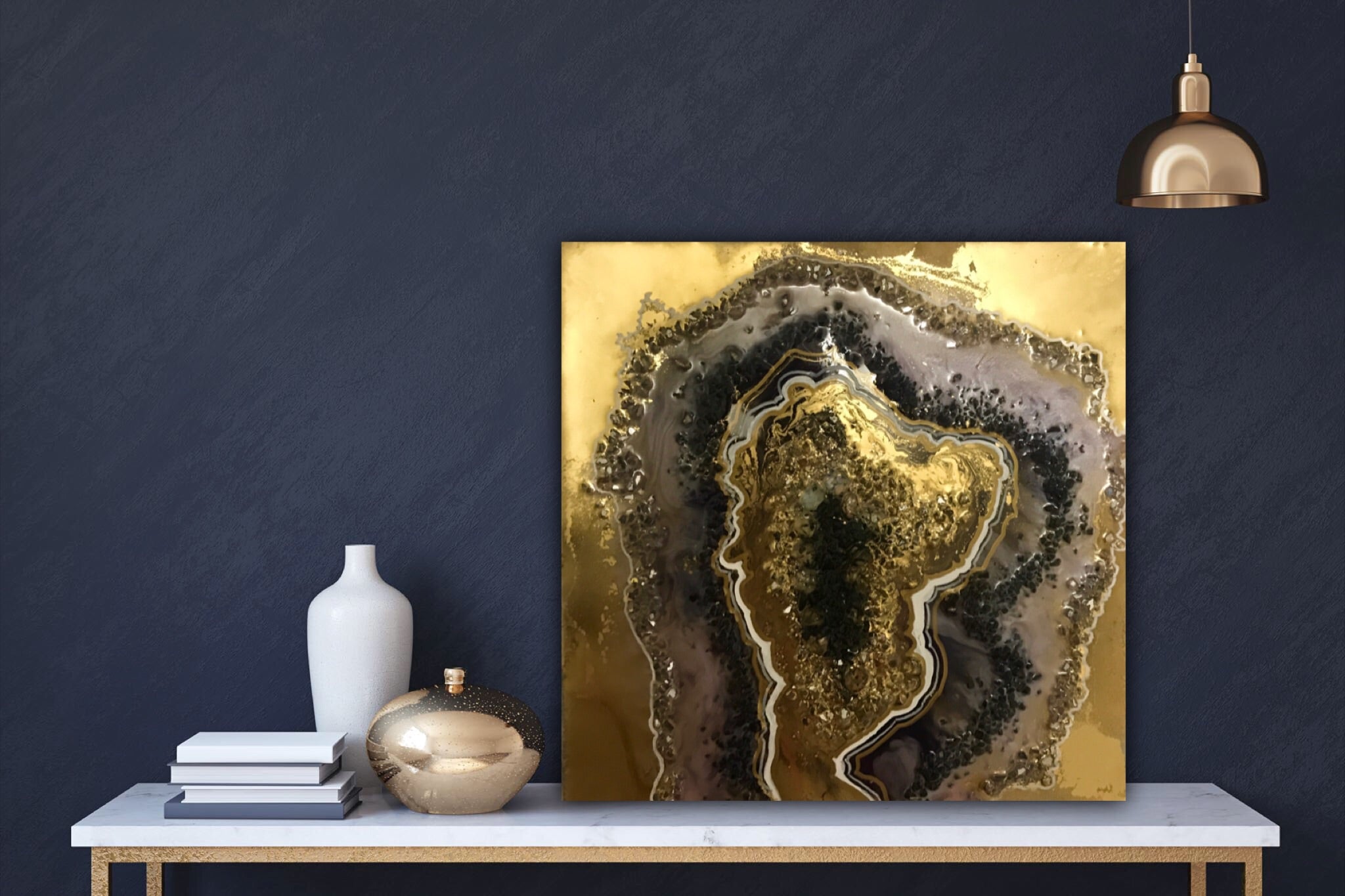 Crystal Geode - CUSTOM Artwork - Resin Art 5 COMMISSION - ABSTRACT ARTWORK