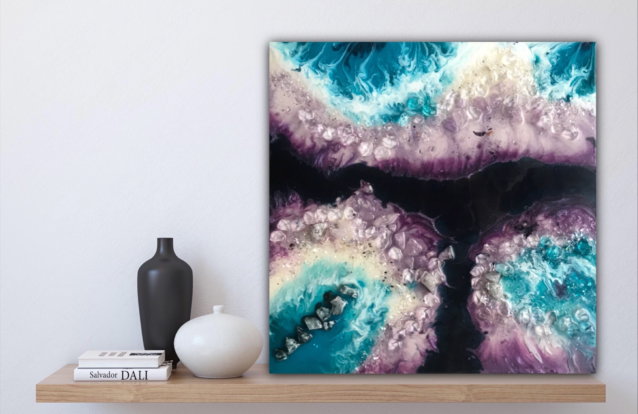 Crystal Geode - CUSTOM Artwork - Resin Art 4 COMMISSION - ABSTRACT ARTWORK