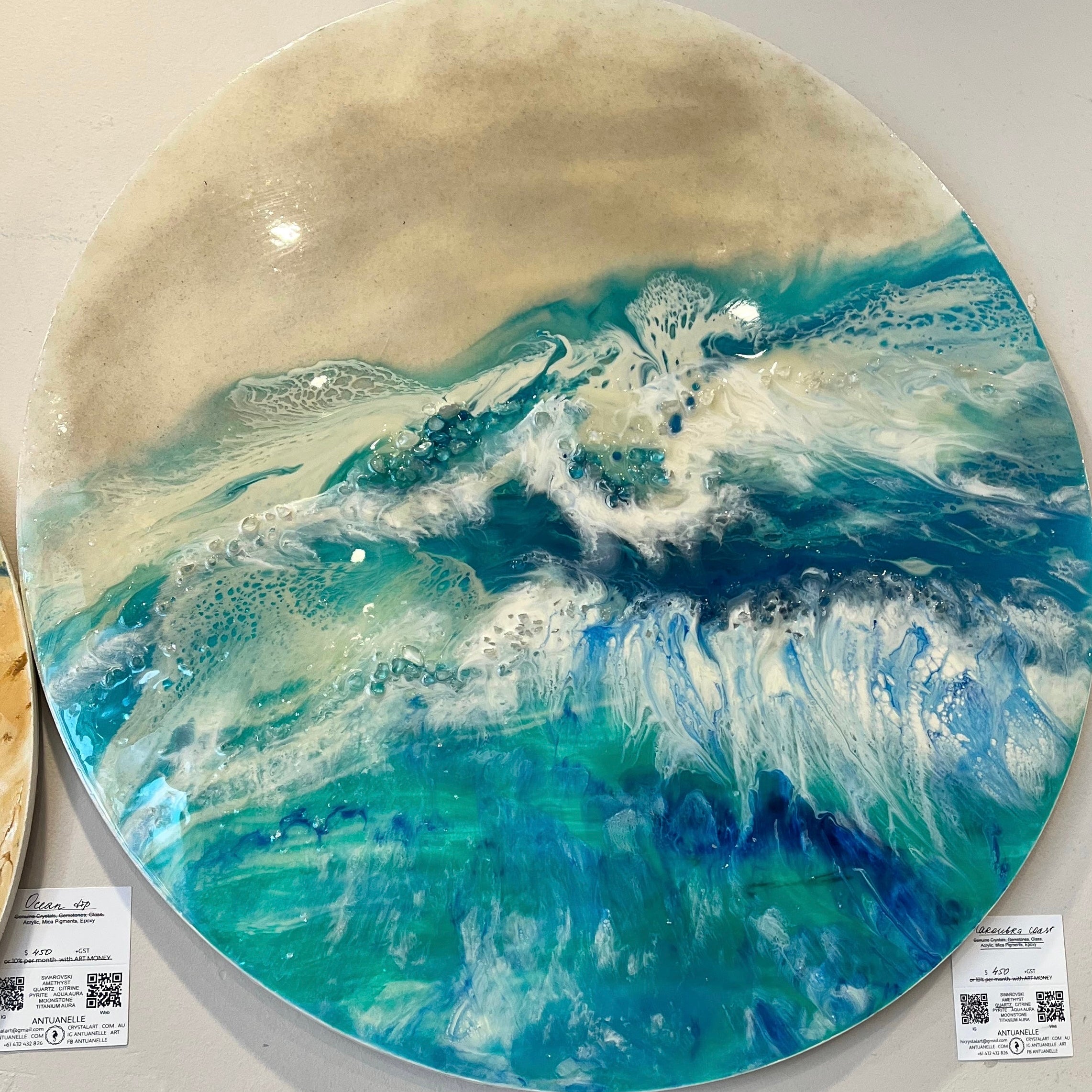 Maroubra beach Ocean Round Artwork. Commission/Print