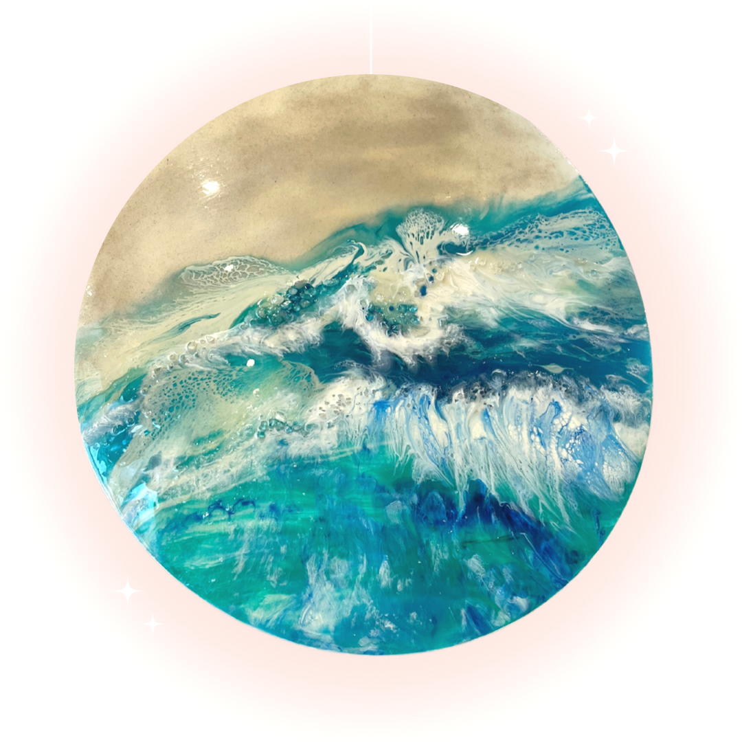 Maroubra beach Ocean Round Artwork. Commission/Print