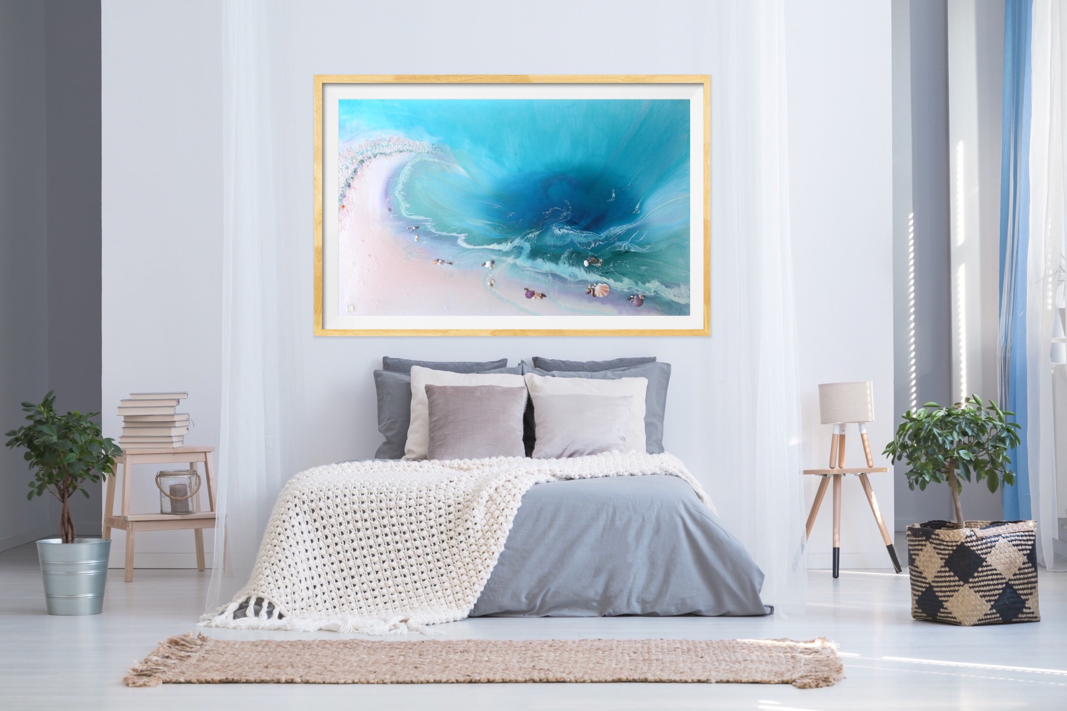 Abstract Ocean. Tropical Teal and pink. Bounty. Art Print. Antuanelle 3 Bounty Limited Edition Print