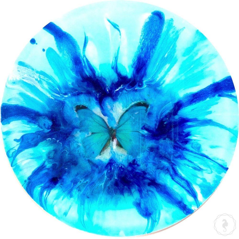Custom Artwork. Blue Butterfly. Abstract Original Antuanelle 2 COMMISSION - Artwork