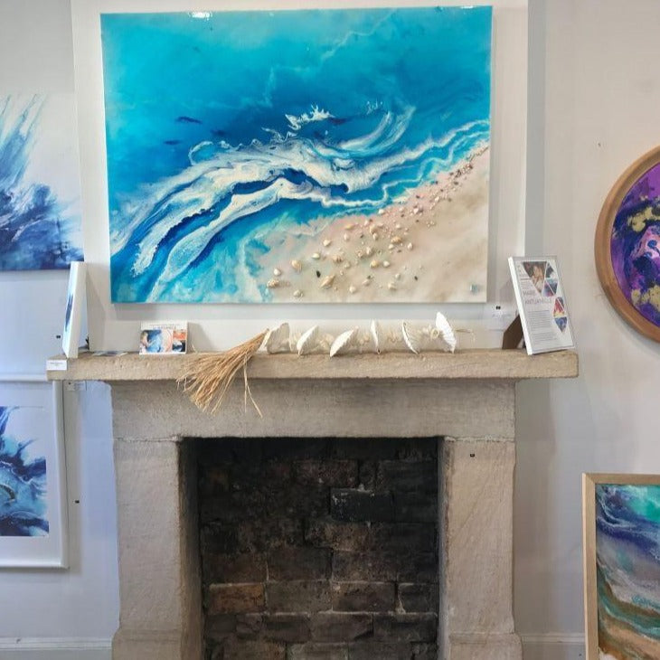 Original Artwork. Aqua seascape. Bali Utopia. Antuanelle. 4 Abstract Ocean. Artwork