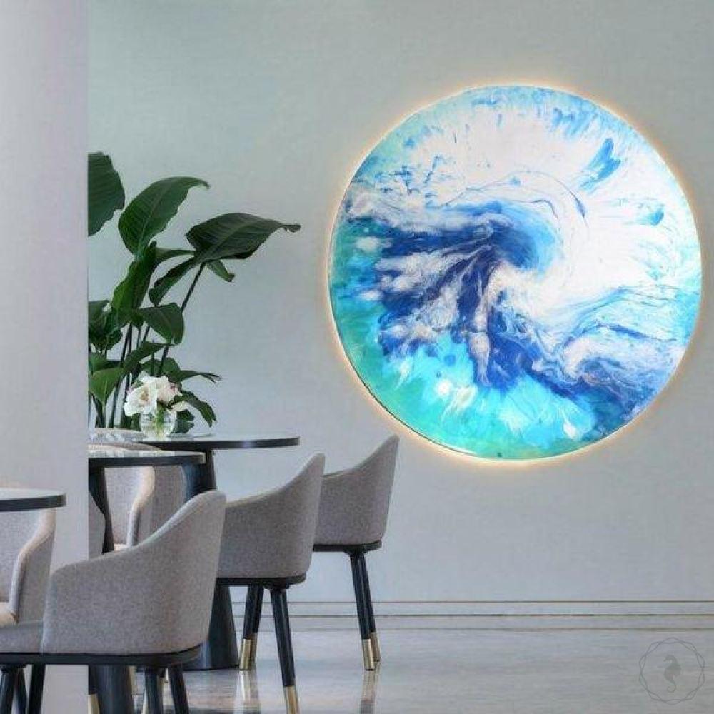 Original artwork. Abstract Aqua waves. Boro. Antuanelle 4 Boro - Hunters Hill Art Prize 2017 finalist. Ocean Artwork