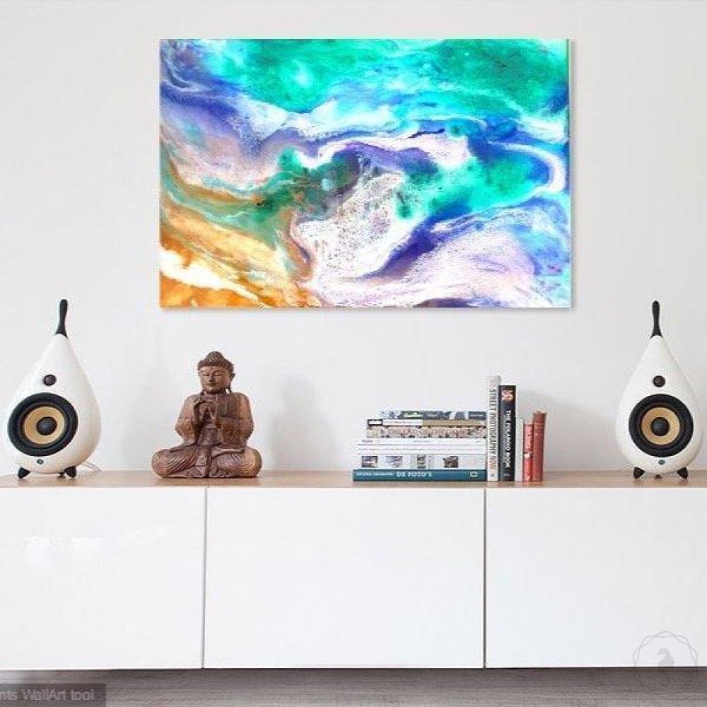 Green abstract landscape. Original Resin Artwork 1 Balmoral Dream. AZURE PORTALS. Abstract Custom