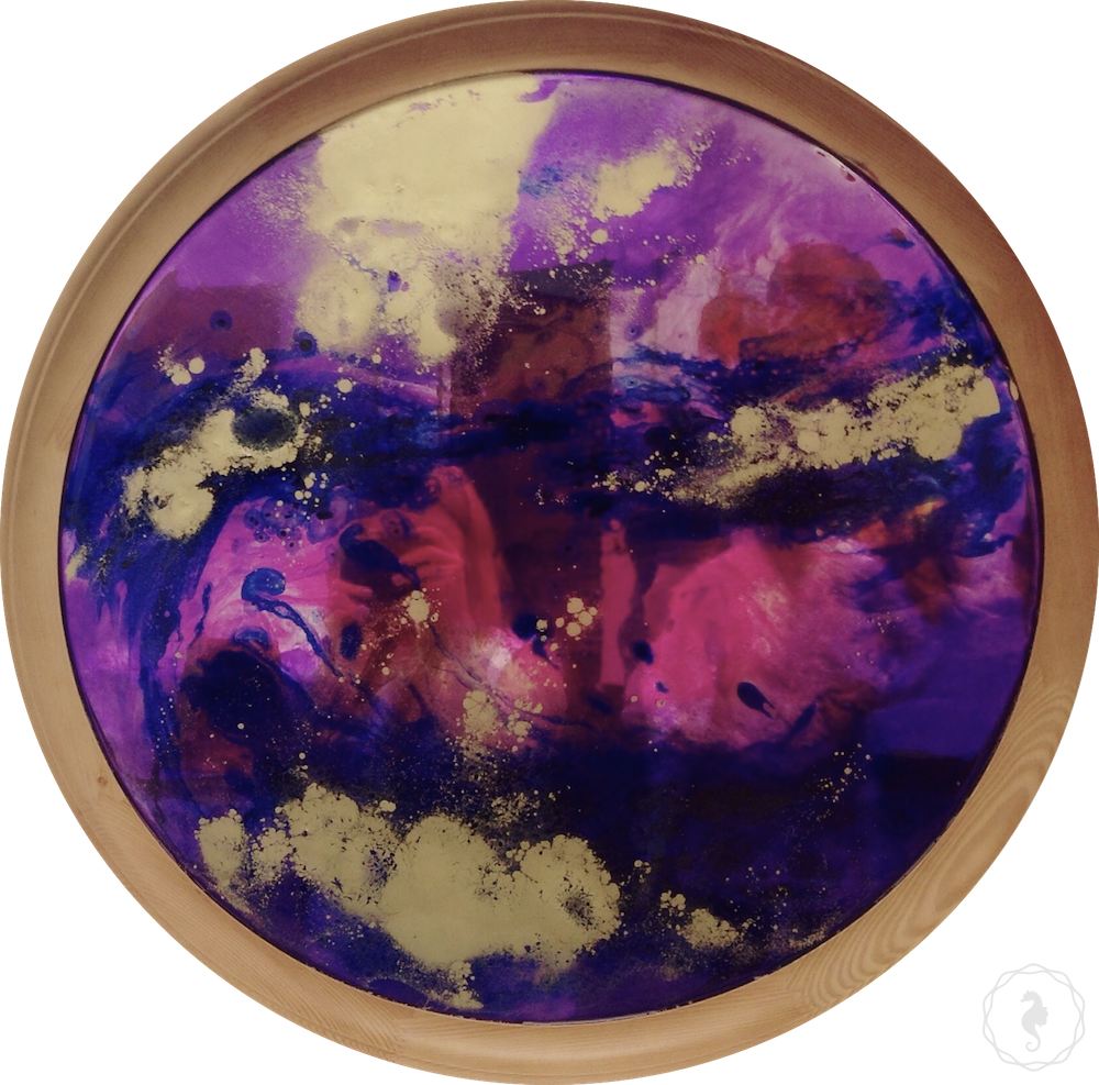Ocean Resin Art - Abstract Seascape - Teal Blue Wave Beach - Print - Enigma. Original Floral Artwork - Antuanelle - 2 Artwork.Commission