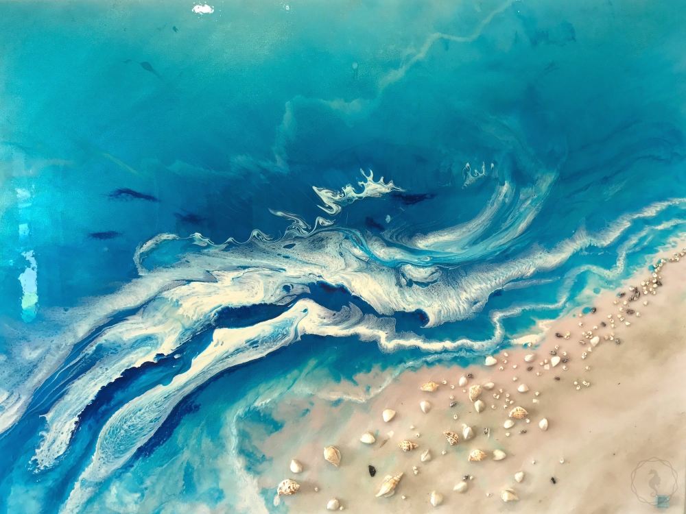 COMMISSION - CUSTOM SEASCAPE - ABSTRACT OCEAN ARTWORK - Antuanelle - 5