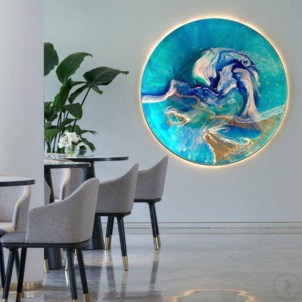 Original Artwork. Abstract Oceanscape. Heart Reef. Antuanelle 2 Seascape. Artwork