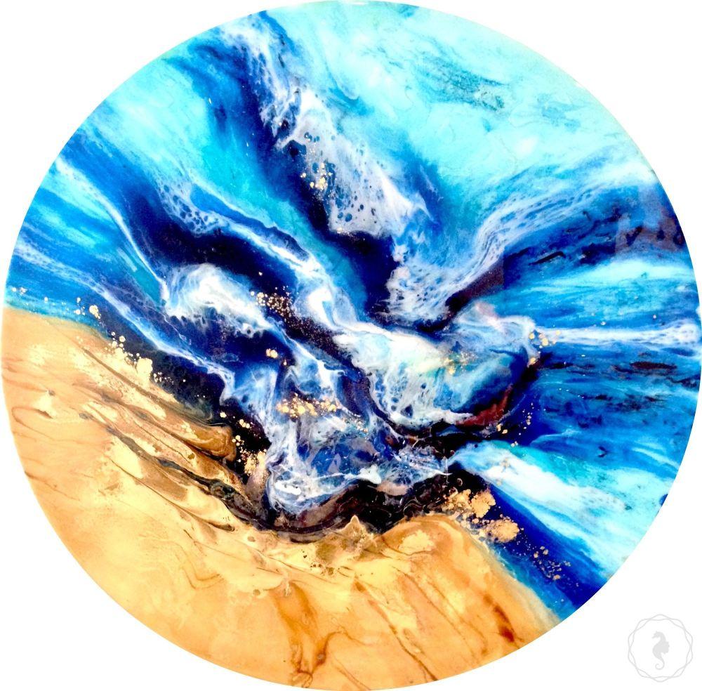 Original Artwork. Abstract shoreline. Mosman wave. Antuanelle 2 Beach. Artwork