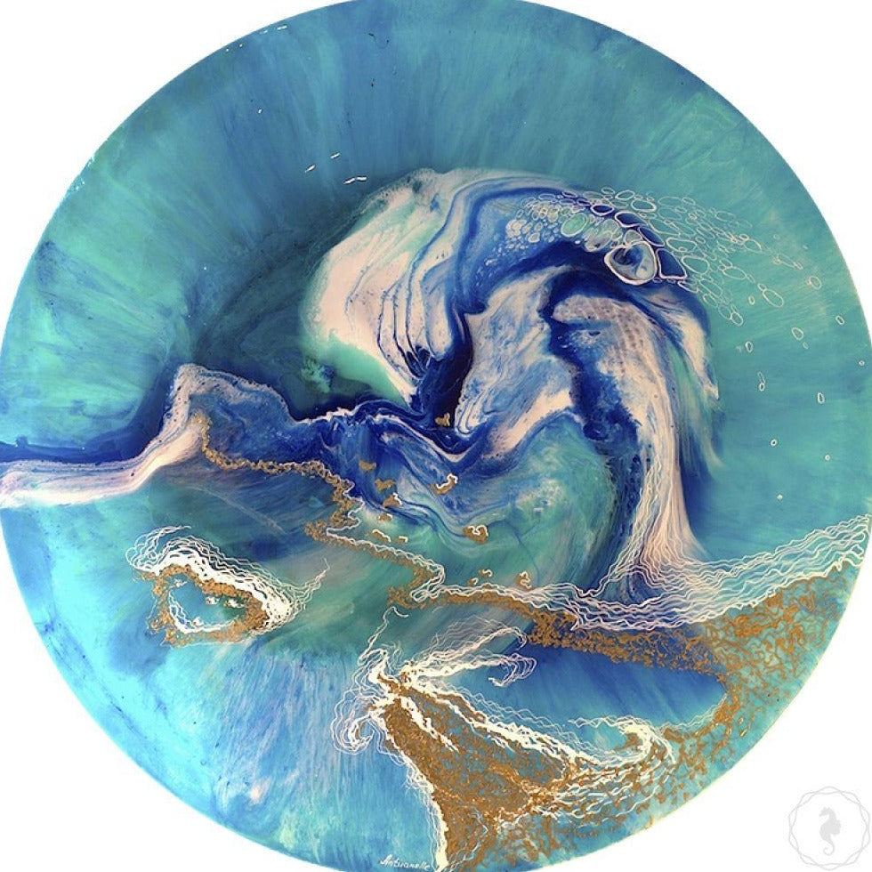 Original Artwork. Abstract Oceanscape. Heart Reef. Antuanelle 1 Seascape. Artwork