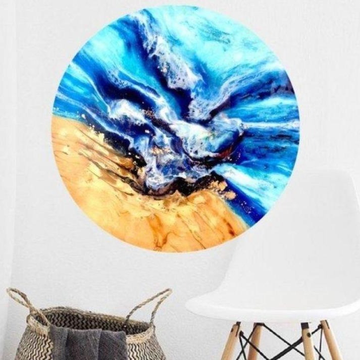 Custom Artwork. Abstract shoreline. Mosman wave. Antuanelle 2 Beach. Original COMMISSION - Artwork