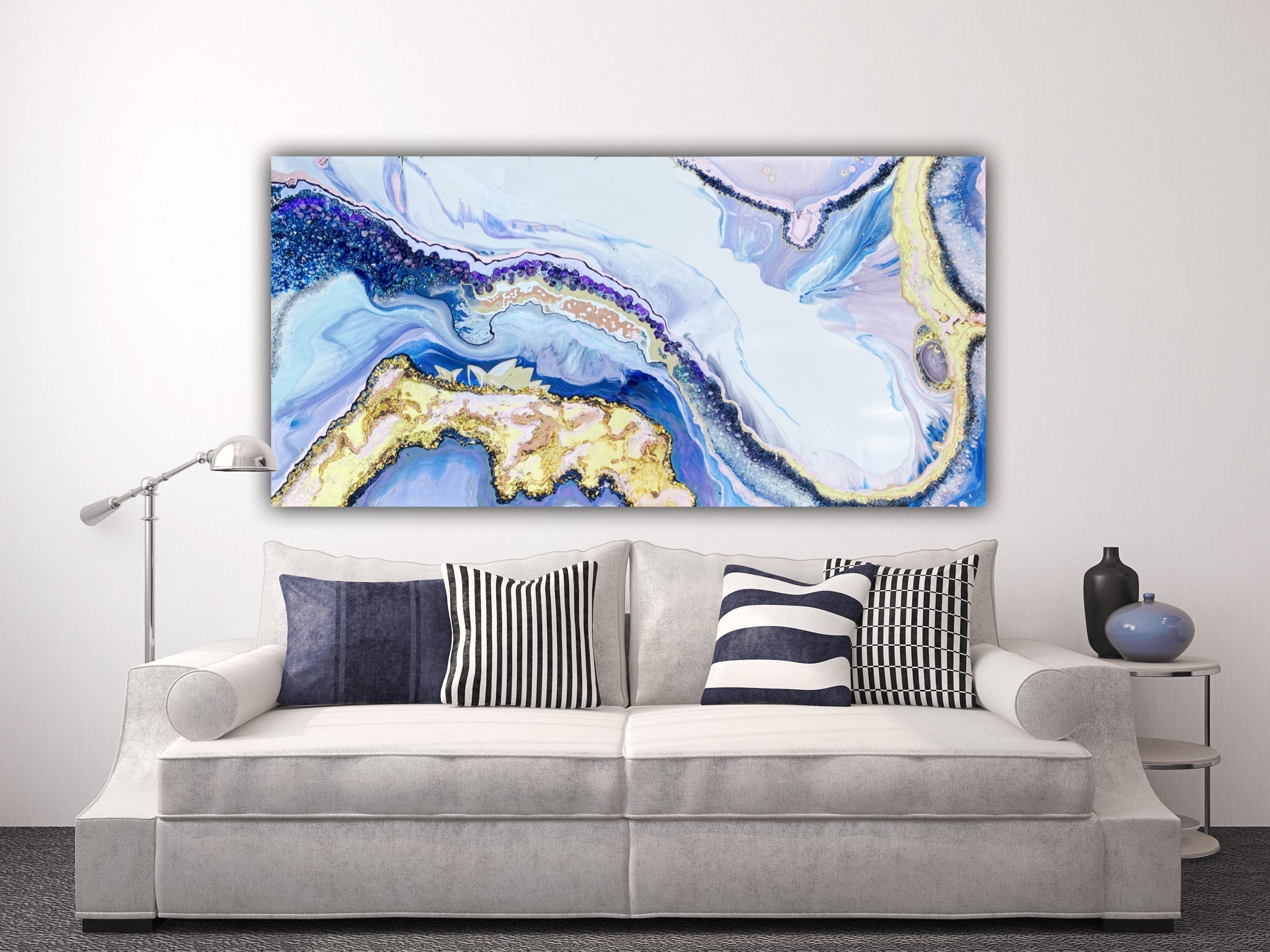 Lavender Amethyst crystal geode art - matching energy and aesthetics to your space