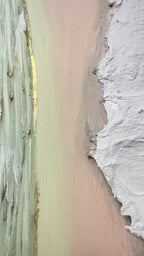 Serene Shoreline 1 Peach and Green - Original Textured Artwork 90x180cm