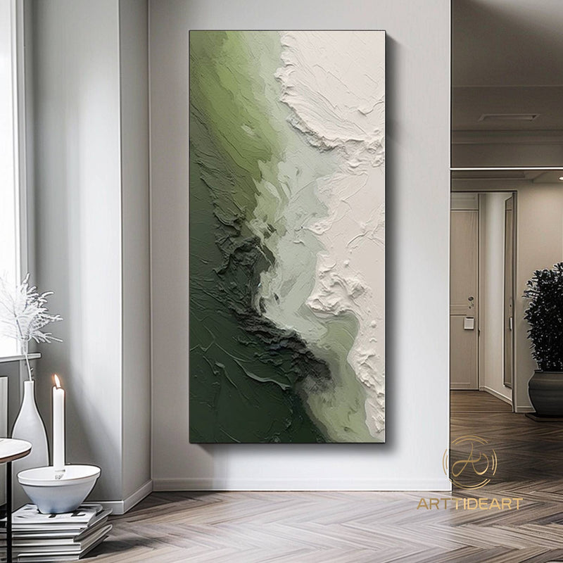 Green hills  3 90x180cm with Sand FRAMED