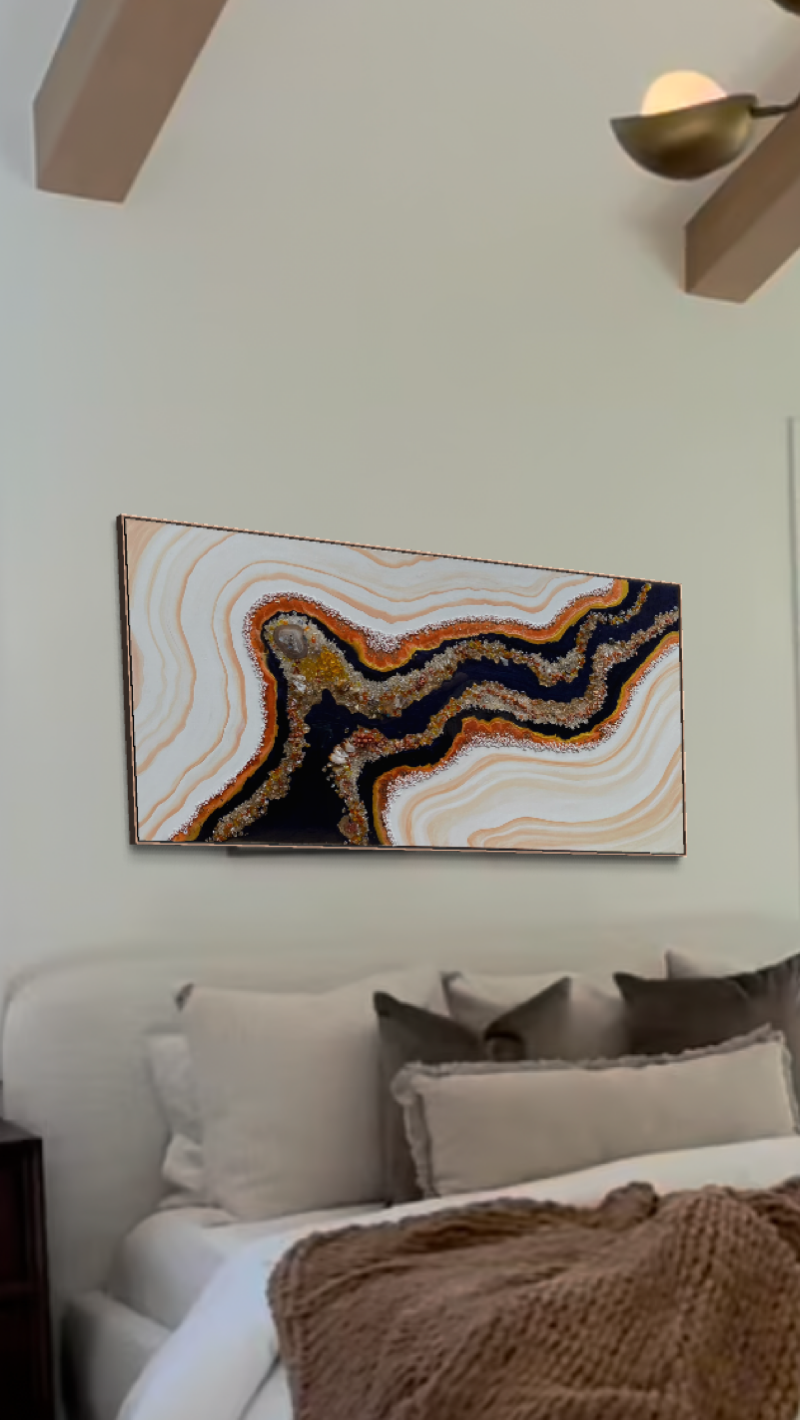 Desert Storm Artwork with  Citrine 150x75cm