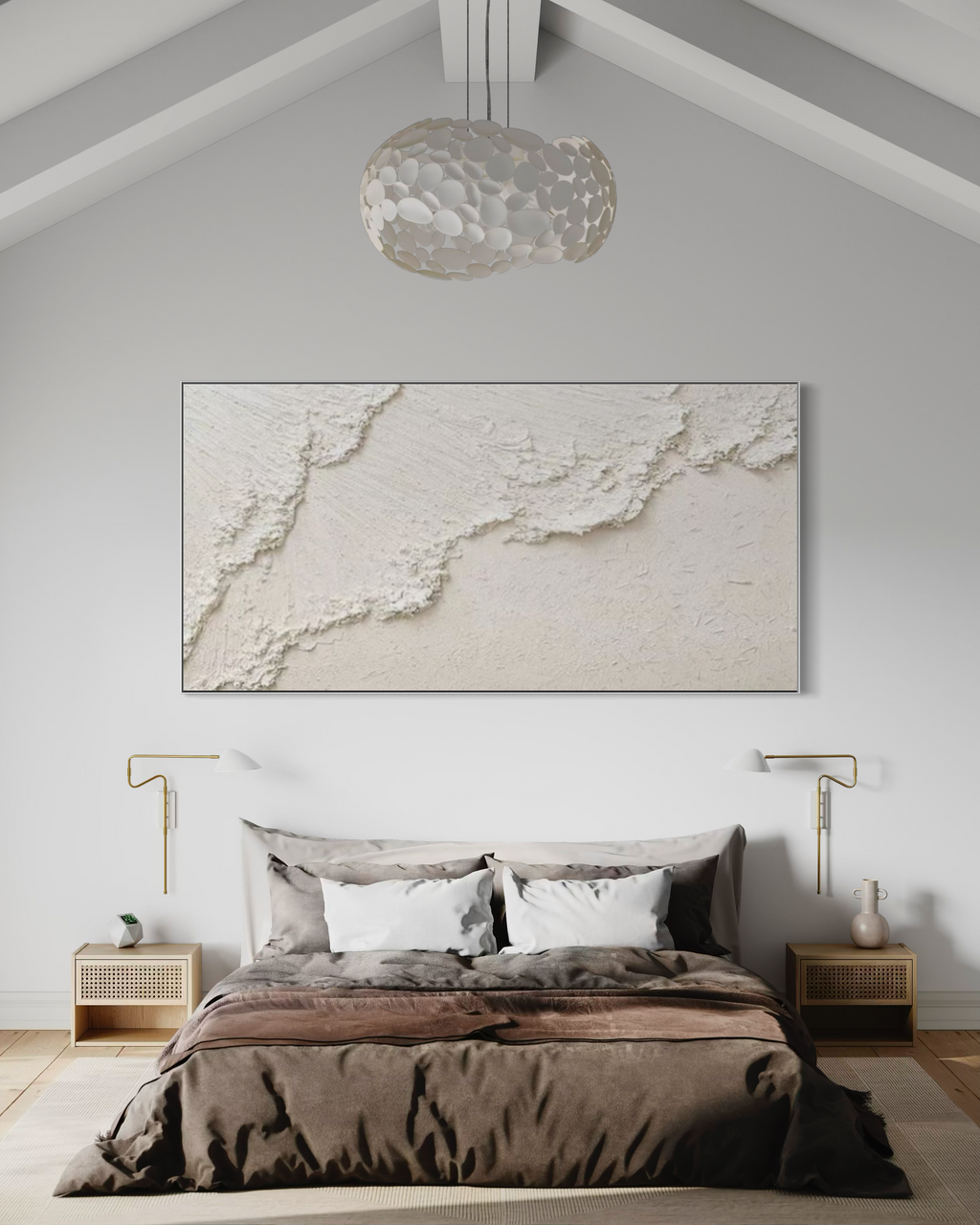 White  hills  3 90x180cm with Sand FRAMED