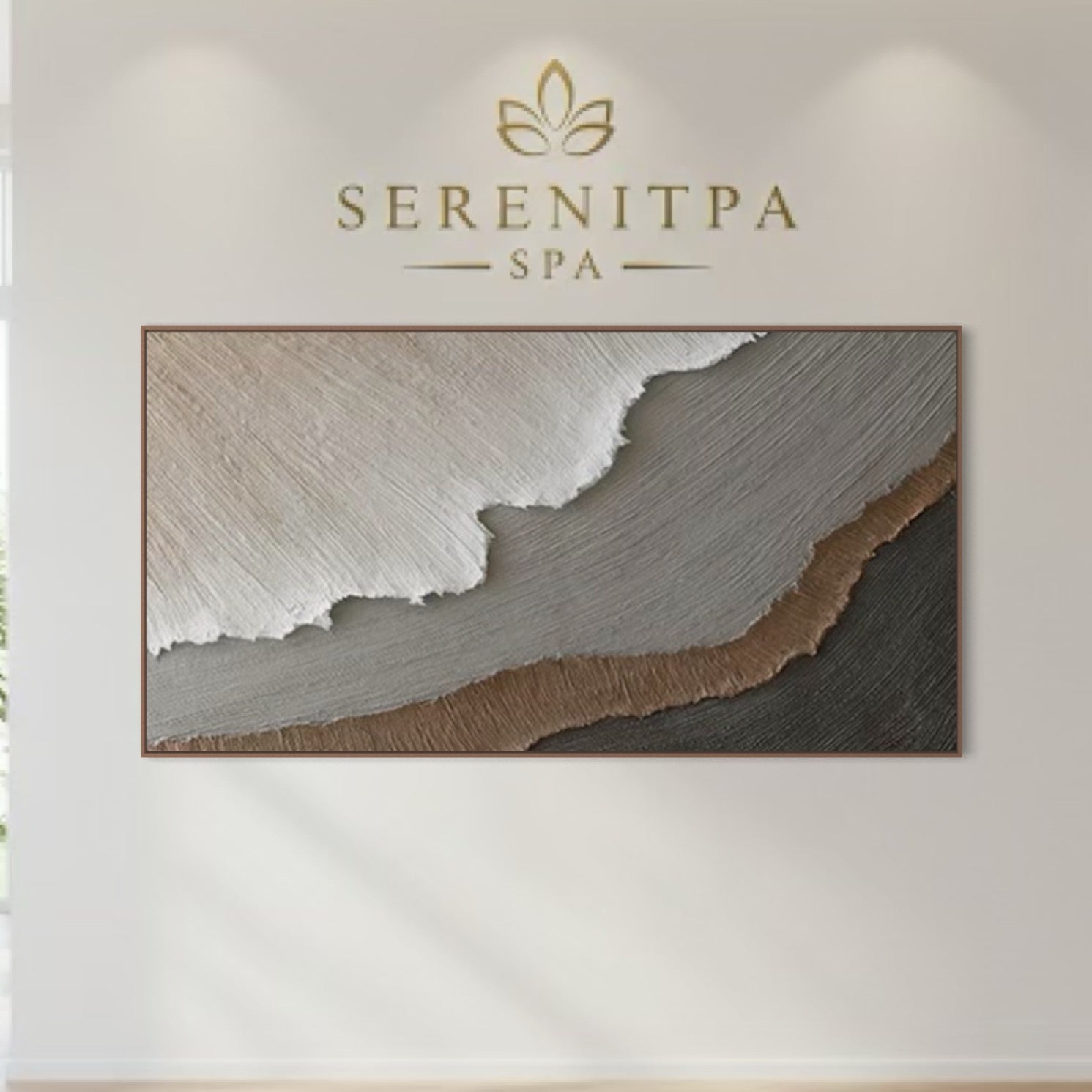 Brown hills 90x180cm with Sand FRAMED