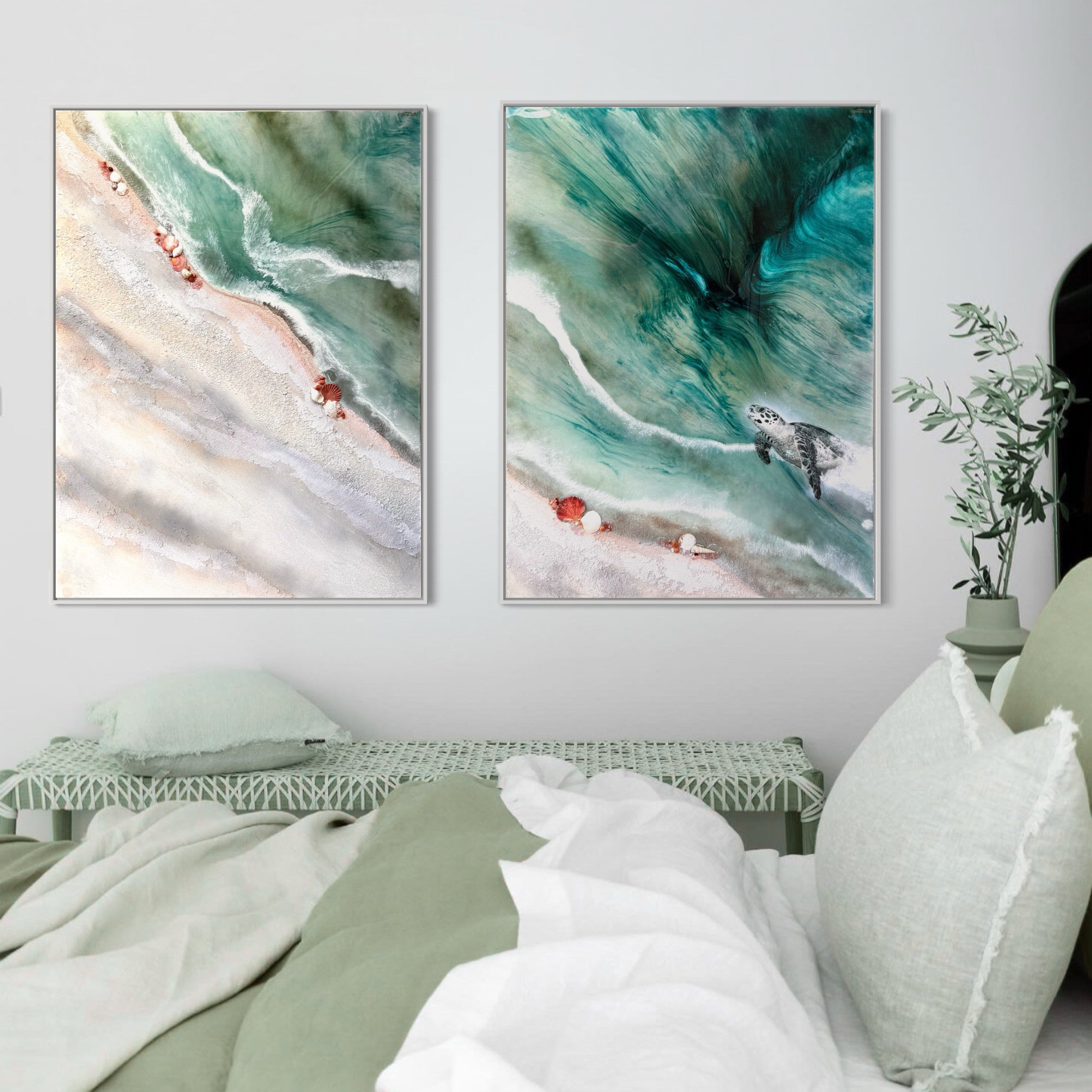Honu Journey 1    48x35”    Home is where your heart is.
