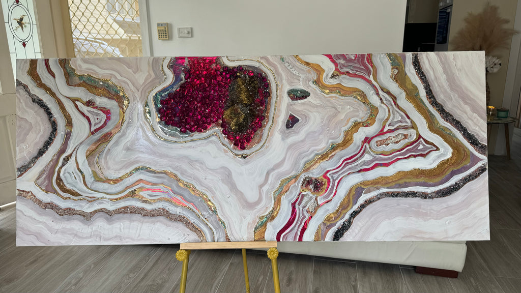 Starbright 1 Burgundy and Gold Abstract Artwork