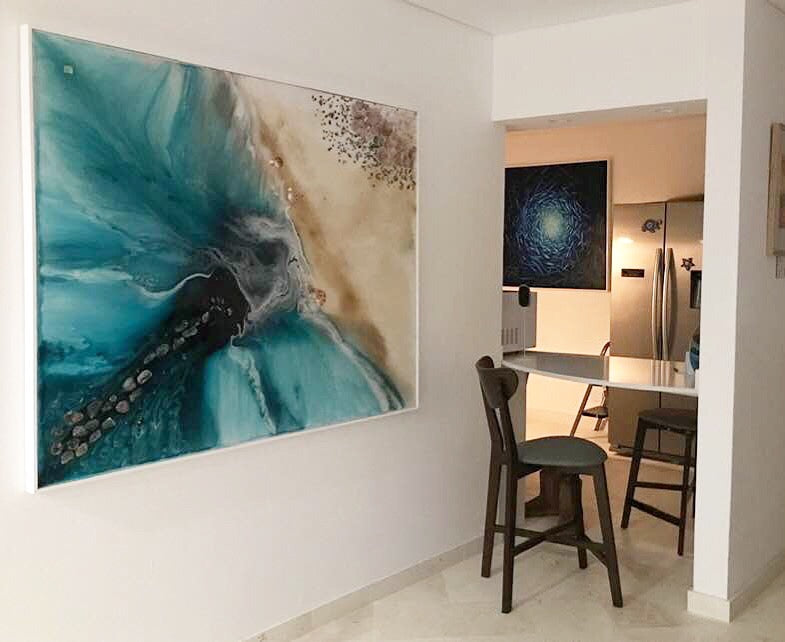 Ocean Art Paintings Beach Artworks by Sydney Artist Antuanelle  Ocean Art Design Project for Holiday Home