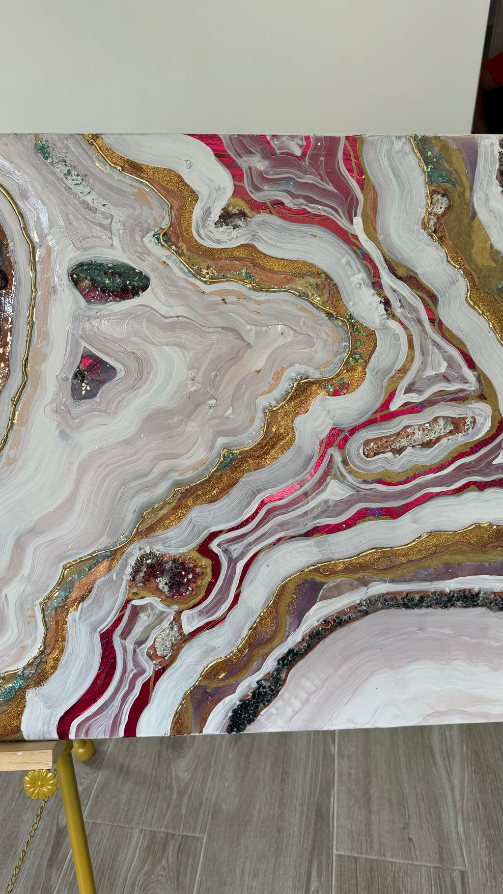 Starbright 1 Burgundy and Gold Abstract Artwork