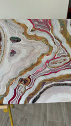 Starbright 1 Burgundy and Gold Abstract Artwork