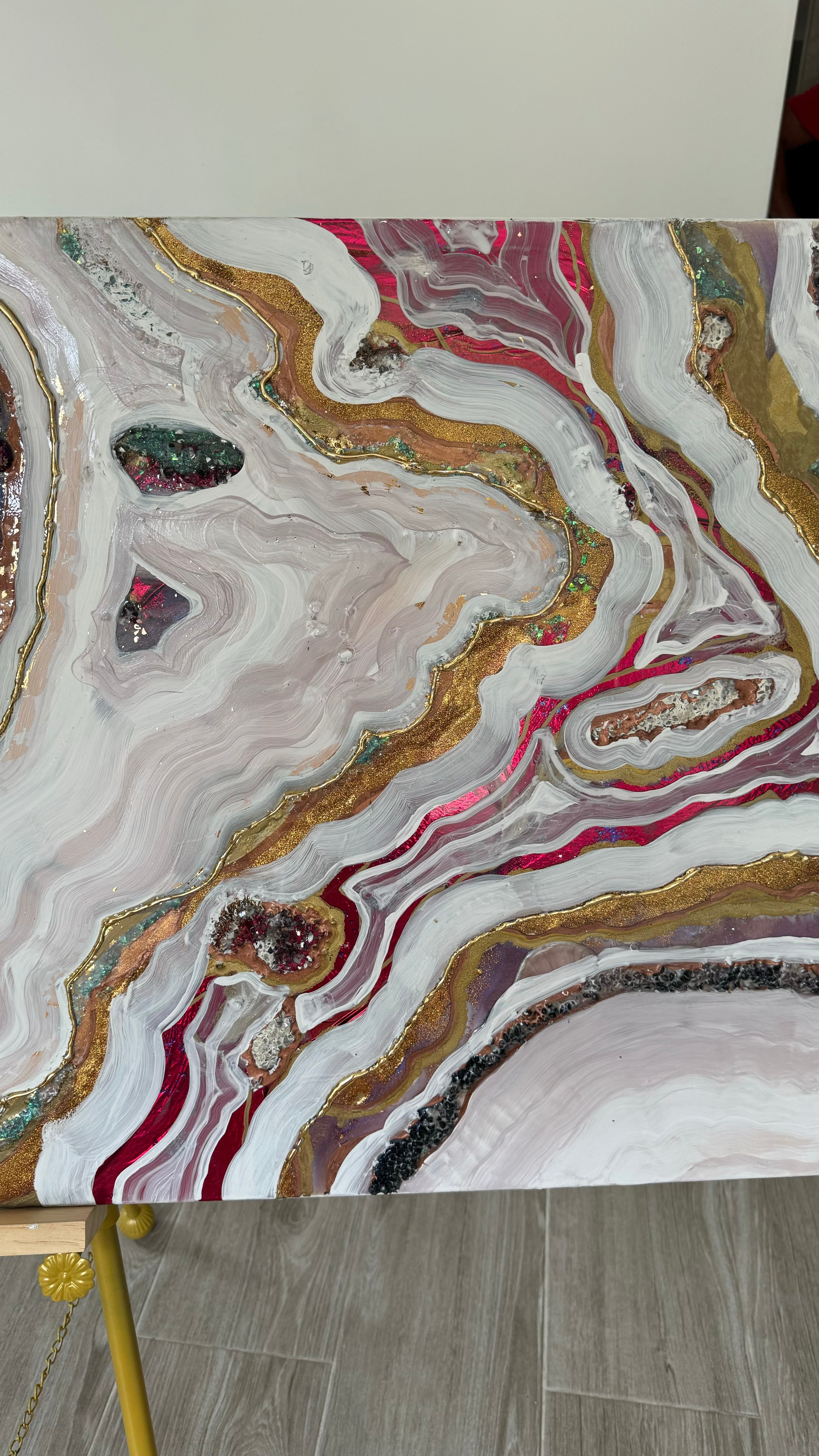 Starbright 1 Burgundy and Gold Abstract Artwork