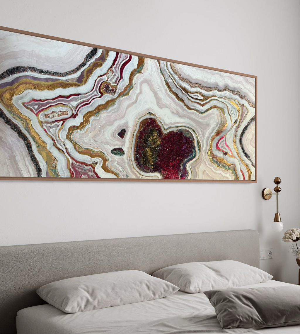 Starbright 1 Burgundy and Gold Abstract Artwork