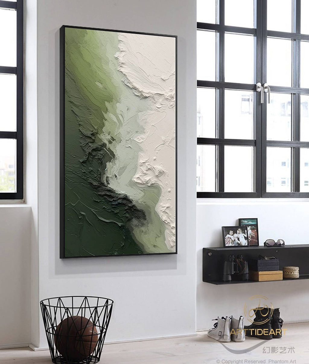 Green hills  3 90x180cm with Sand FRAMED