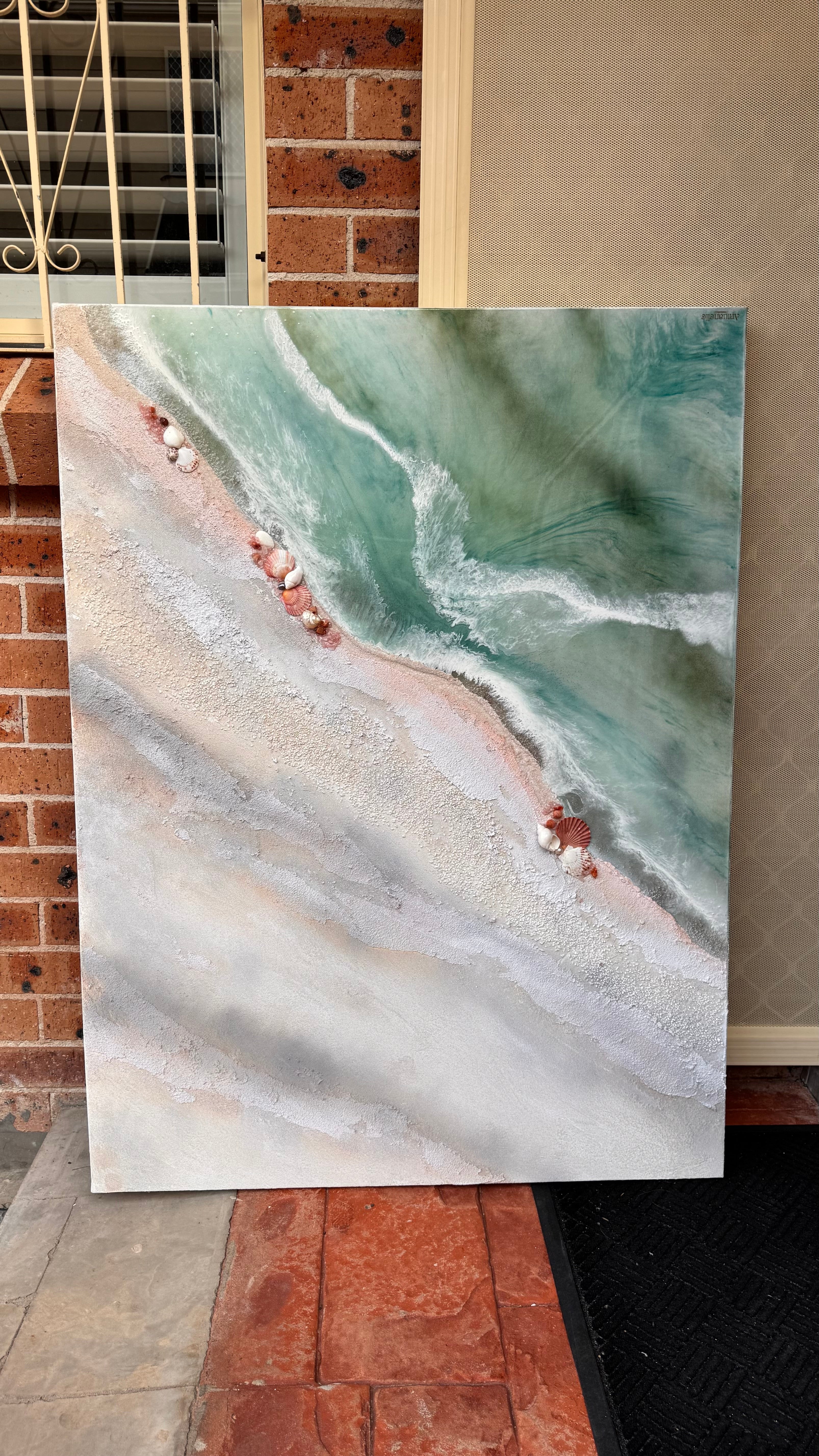 Honu Journey Set 1&2 Sand, Rose Quartz, Pearl, Shells   185x125cm (125x95cm each)