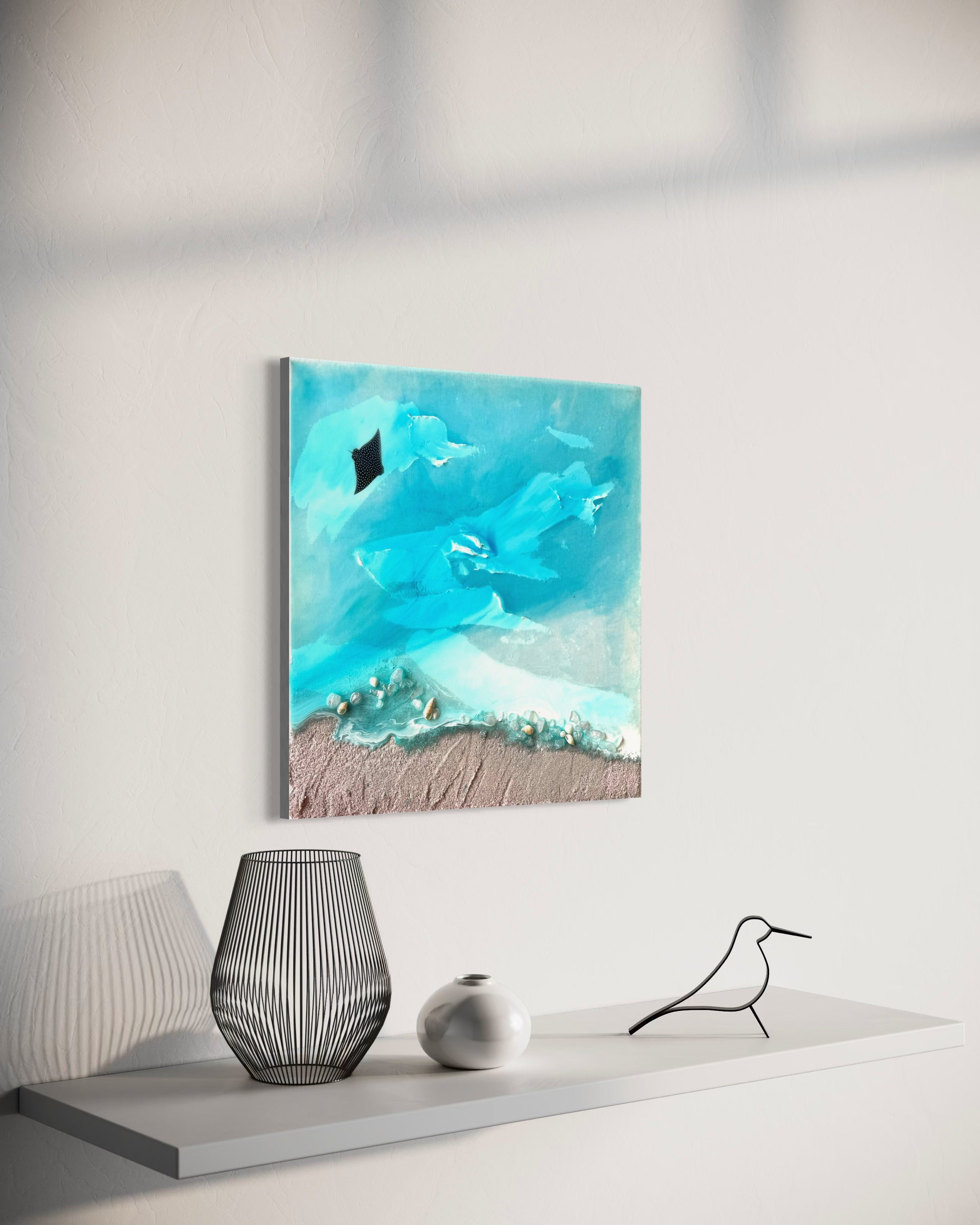 Bounty Turtle  Honu Journey Laguna Beach Seascape. Set of 2 40x40cm