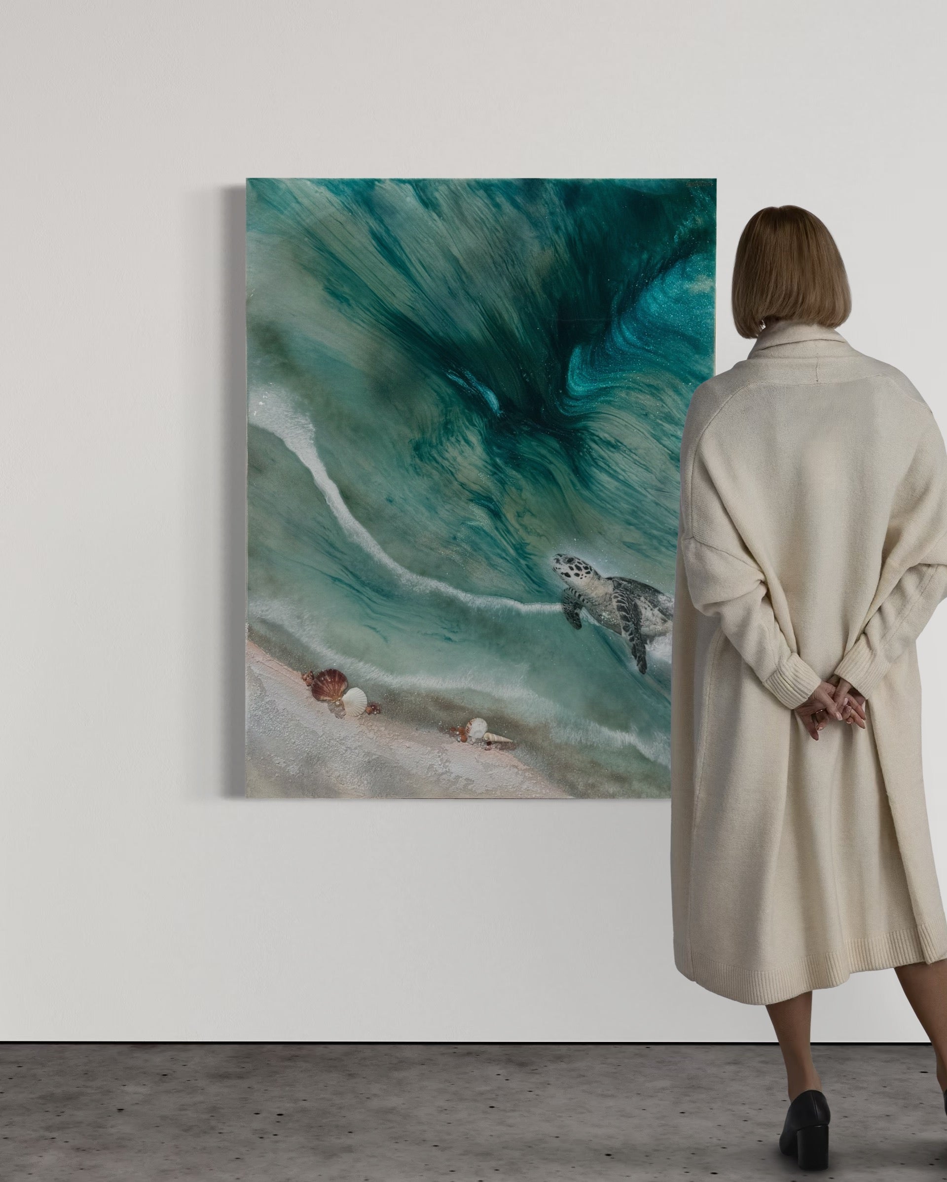 Honu Journey Set 1&2 Sand, Rose Quartz, Pearl, Shells   185x125cm (125x95cm each)