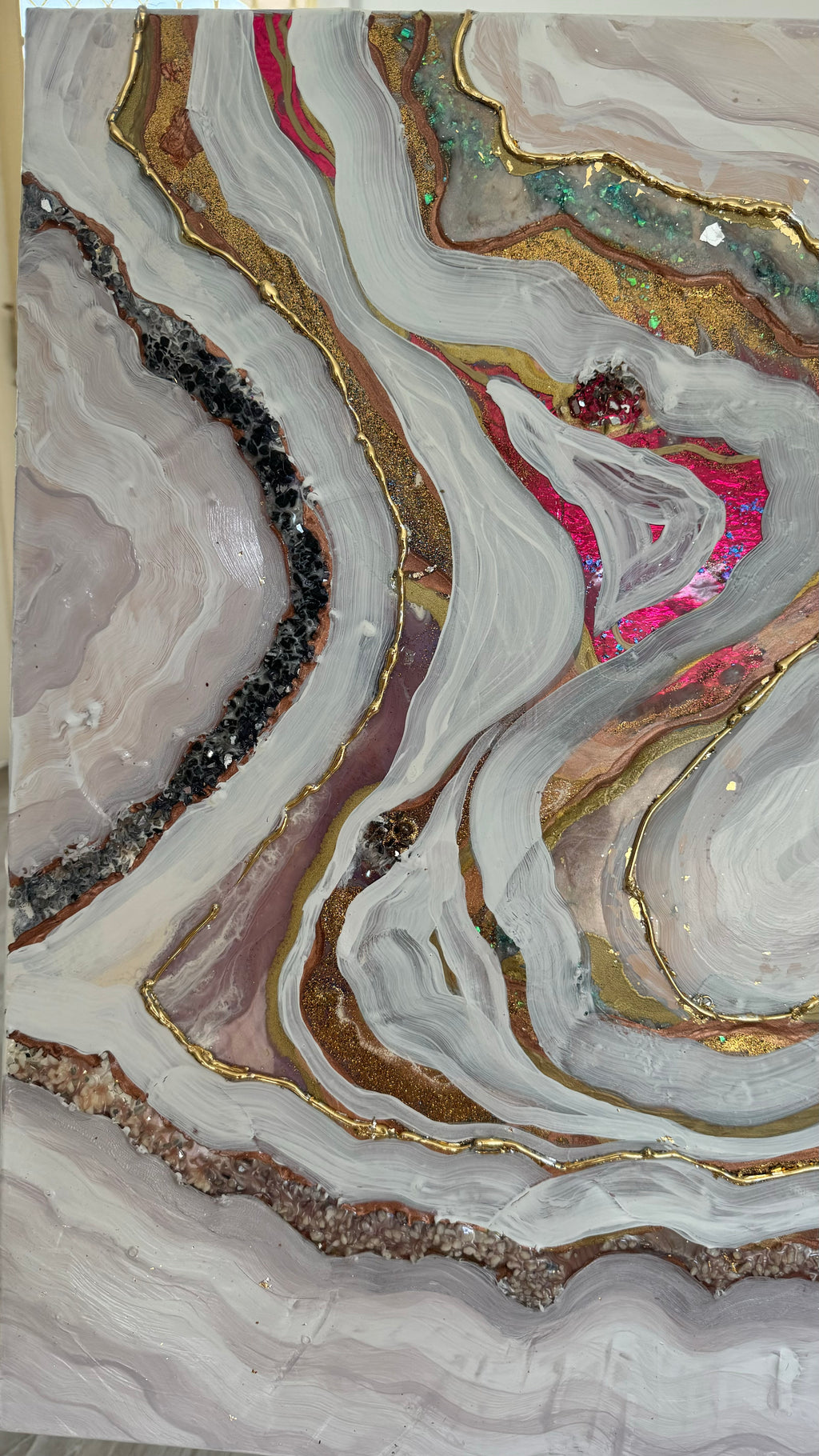 Starbright 1 Burgundy and Gold Abstract Artwork