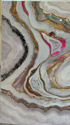 Starbright 1 Burgundy and Gold Abstract Artwork