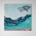 Sea Turtle Hawaii Island Square ocean artwork