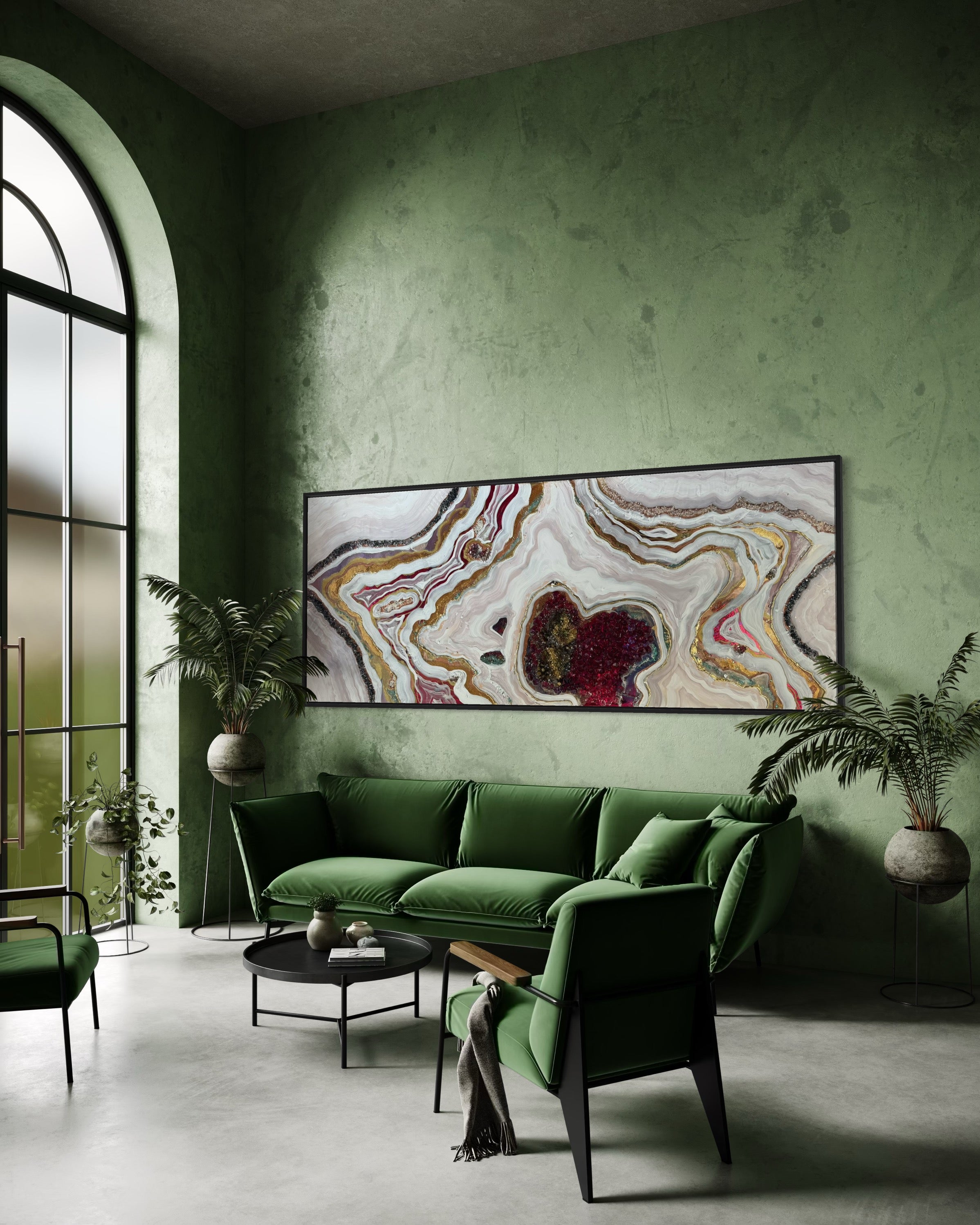 Starbright 1 Burgundy and Gold Abstract Artwork