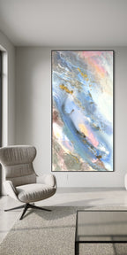 Calming sky 90x180cm with Sand FRAMED