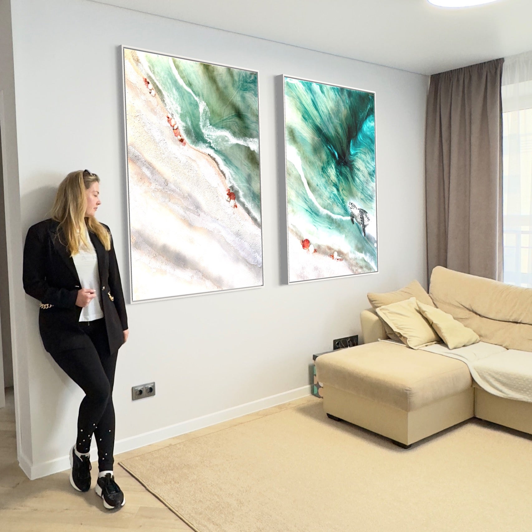 Honu Journey 1    48x35”    Home is where your heart is.