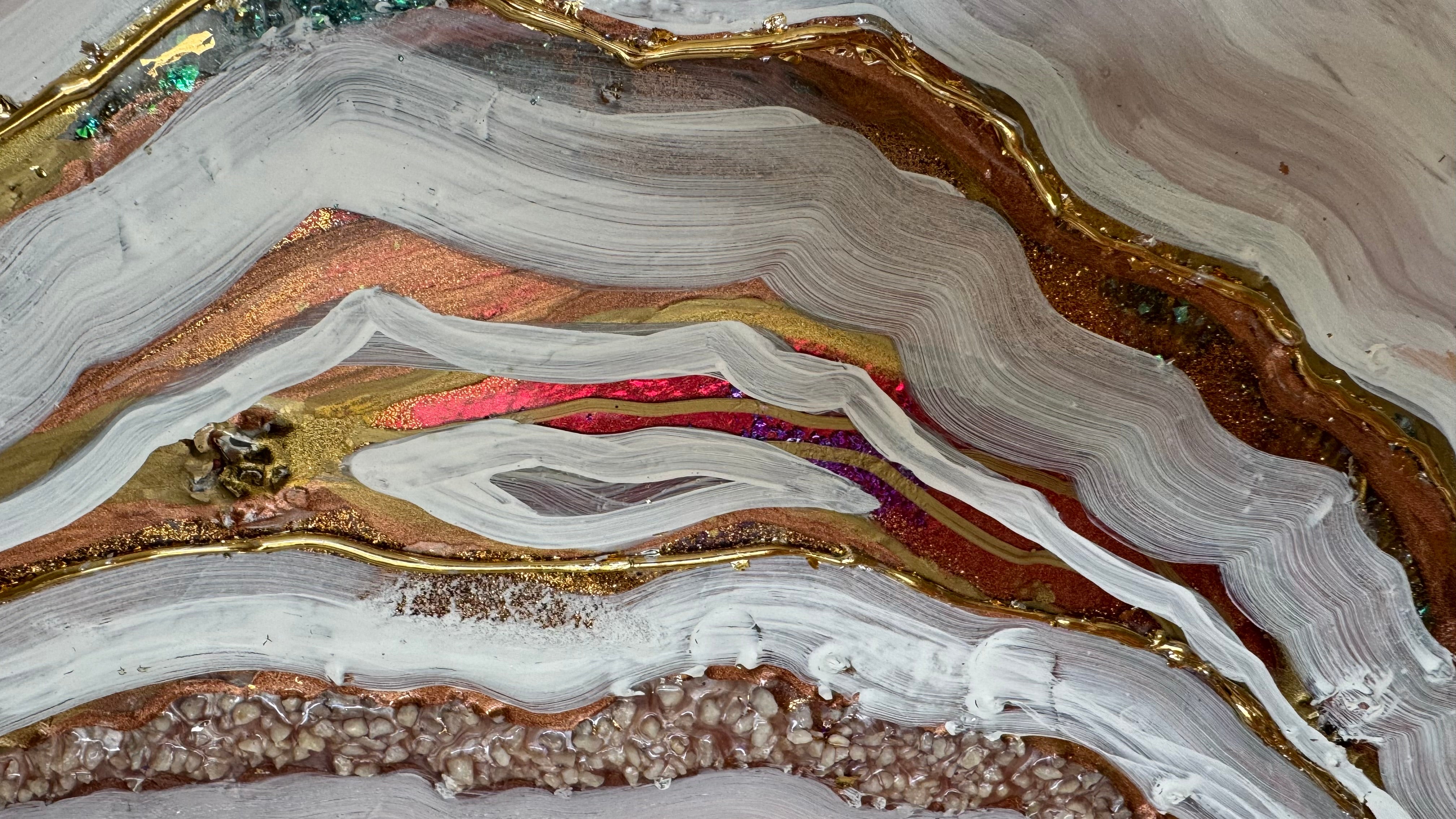 Starbright 1 Burgundy and Gold Abstract Artwork