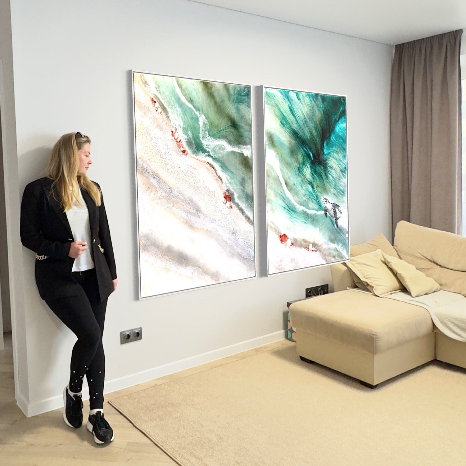 Honu Journey 1    48x35”    Home is where your heart is.