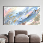 Calming sky 90x180cm with Sand FRAMED