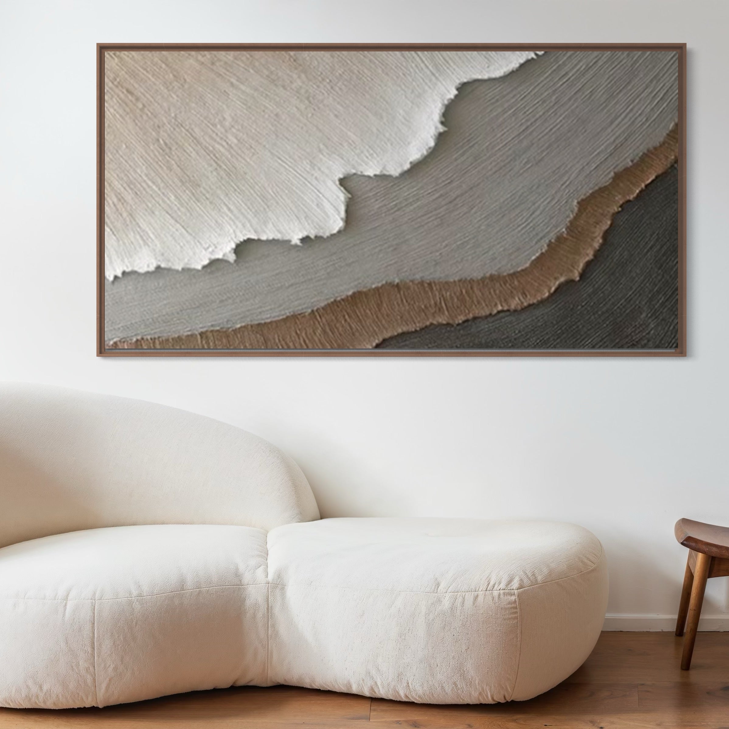 Brown hills 90x180cm with Sand FRAMED