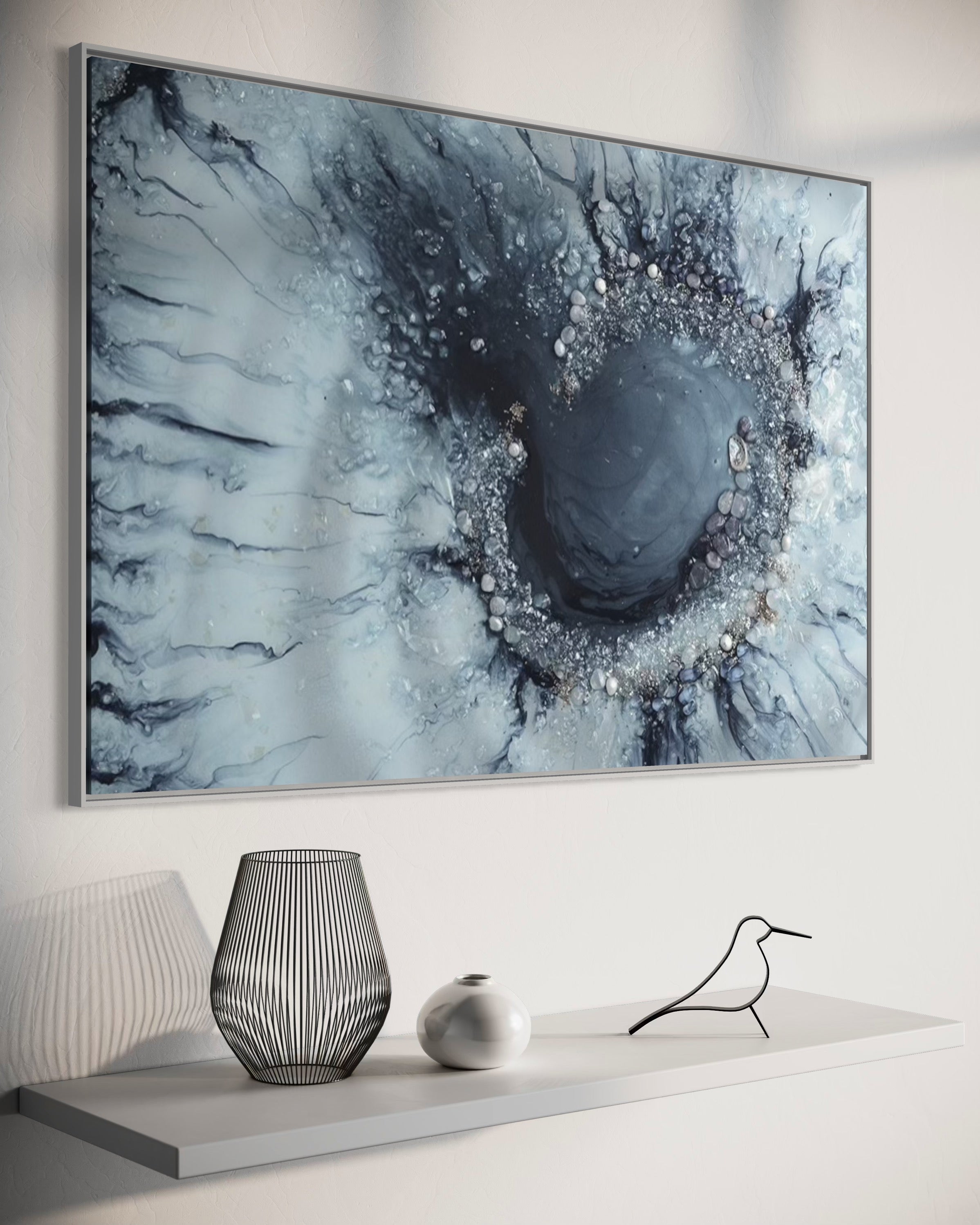 Abstract Reef Beyond - Muted Gray Ocean Limited Edition Print