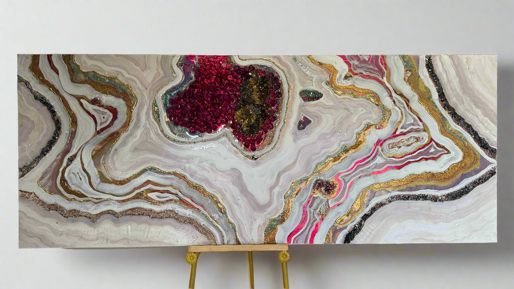 Starbright 1 Burgundy and Gold Abstract Artwork